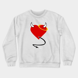 Evil Love Heart 02 White Crewneck Sweatshirt